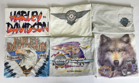 Vintage Harley Davidson Dealer T-Shirts Lot 10 6 Single Stitch shirts all size large. Refer to