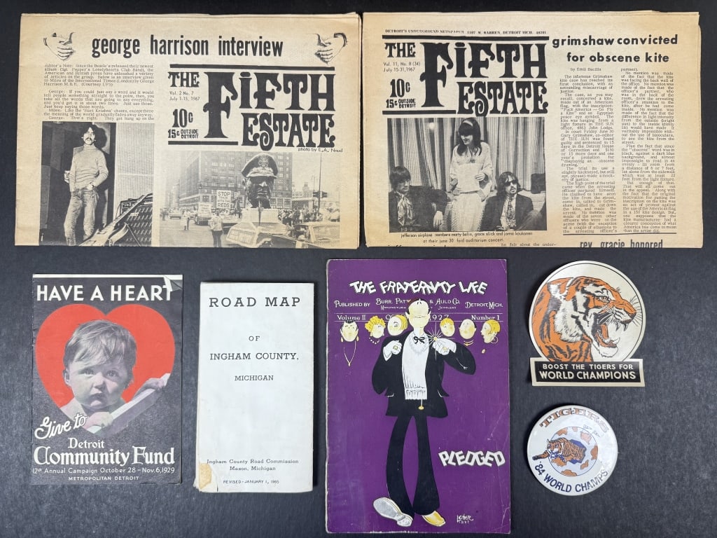 Vintage Michigan Interest  Newspaper and Ephemera 2 1967 issues of The Fifth Estate underground (1 of 8)