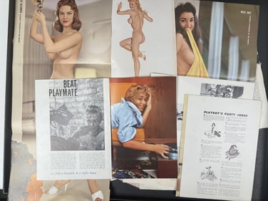 Vintage Lot Playboy Centerfolds and Pages Late 50s-early 60s best estimate. 11 x 1 x 8 inches total