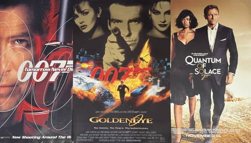 James Bond One Sheet Movie Poster Lot 27 x 40 inches double sided from closed movie theater (1 of 6)