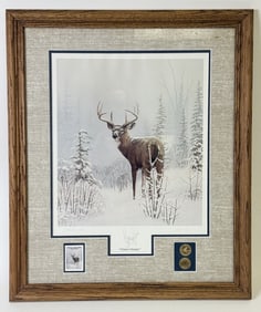 Leo Sans Winter Wonder National Parks Series Description With stamp and coins. Loons 1990. Frame