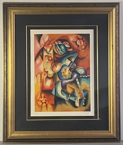 Alexandra Nechita Lithograph City Runner Signed City Runner by Alexandra Nechita, in the style of