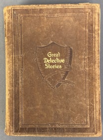Vintage Book Great Detective Stories 1928 Leather bound book, Great Detective Stories including