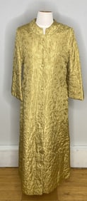 Vintage 60's Quilted House Coat Small Gold colored quilted house coat with buttons down the front