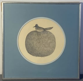 Vintage Bird Litho John F Carthy Framed Framed lithograph Cornish Rock by John F Carthy. Artwork