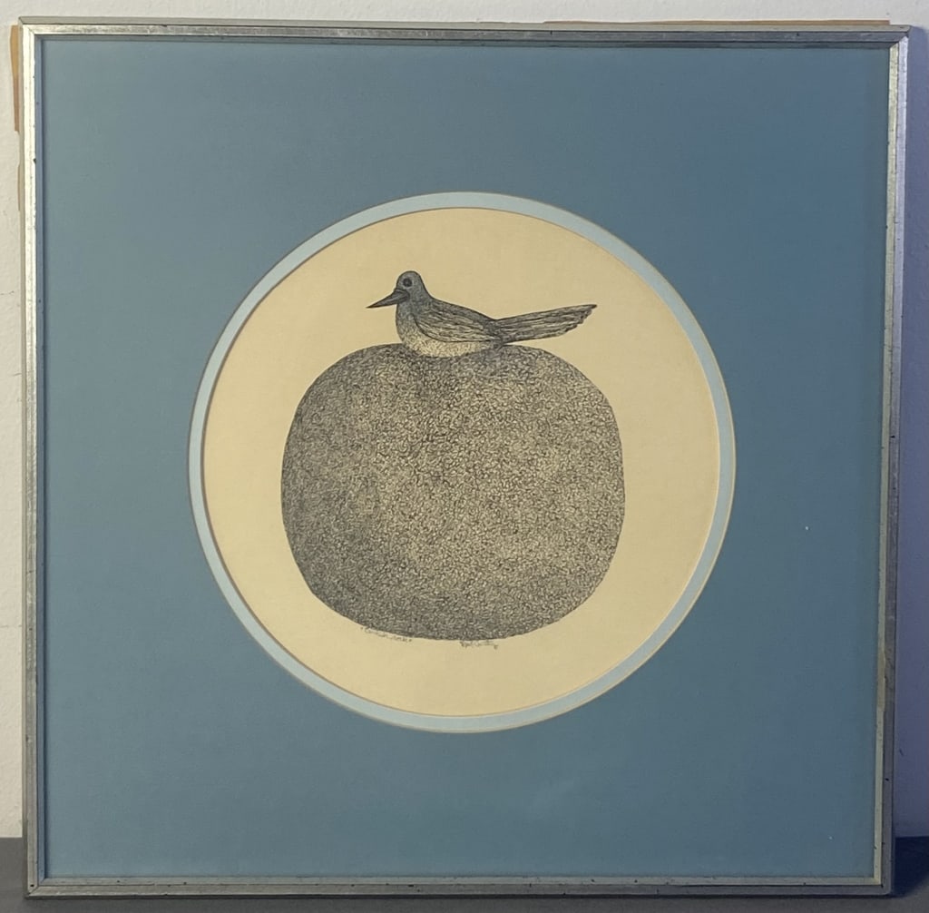 Vintage Bird Litho John F Carthy Framed Framed lithograph Cornish Rock by John F Carthy. Artwork (1 of 6)