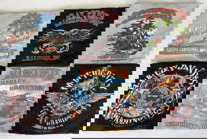 Harley Davidson Dealer T-Shirt Lot 6 shirts. Size Large. Please refer to photos for measurements and