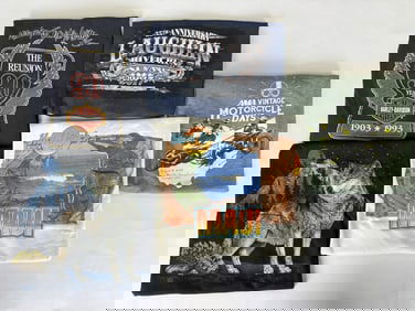 T-Shirt Lot Motorcycle Hard Rock Cafe Wolf Harley 5 shirts. Size Large. Please refer to photos for