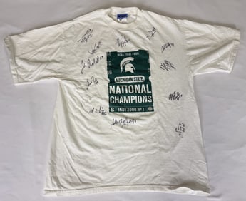 Michigan State Basketball 2000 Team Signed Shirt National Champions shirt. Size Medium. See photos