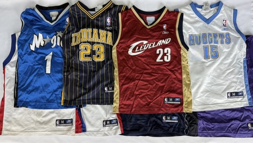 Reebok NBA Youth Jersey Lot Size Medium 8 Jerseys size Medium (10-12) light to heavy wear on each