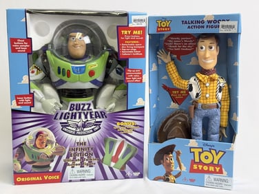 Vintage Think Way Toy Story Woody Buzz Lightyear In packaging. Woody still working. Buzz not
