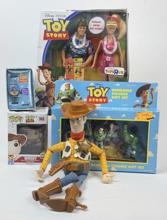 Toy Story Mixed Lot Barbie Funko Woody Watch Bendable figures. Refer to photos for included items (1 of 13)