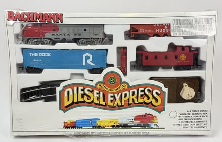 Bachman Diesel Express HO Scale Train Set Unopened box. Shrink wrap mostly intact. 17 x 10 x 2