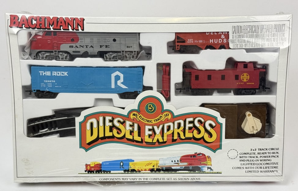 Bachman Diesel Express HO Scale Train Set Unopened box. Shrink wrap mostly intact.  17 x 10 x 2 (1 of 6)