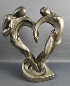 Soulmates Austin Durastone Sculpture Measures 13 x 16 inches tall. Few marks present near the base.