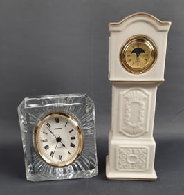 2 Small Clocks Lenox Patriarch & Grandfather Lenox clock measures 8 inches tall. Grandfather clock