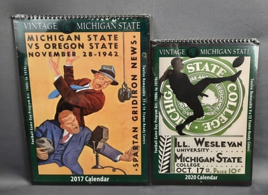 Sealed 2017 & 2020 MSU Football Calendars Two Michigan State University Football