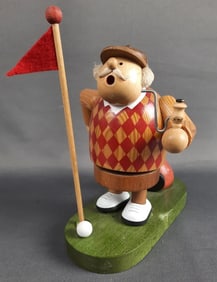 Vintage German Golf Incense Smoker KWO Germany Figure measures 7"x5"x8" tall. Please see images for