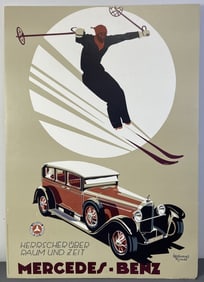 Mercedes Benz Vintage Ad Print on Board Modern print on board of a vintage ad for Mercedes Benz