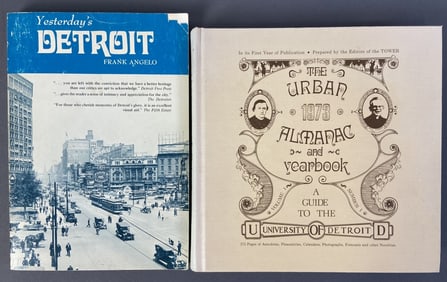 Vintage Detroit Michigan Books Set of Two Yesterday's Detroit by Frank Angelo, published by EA
