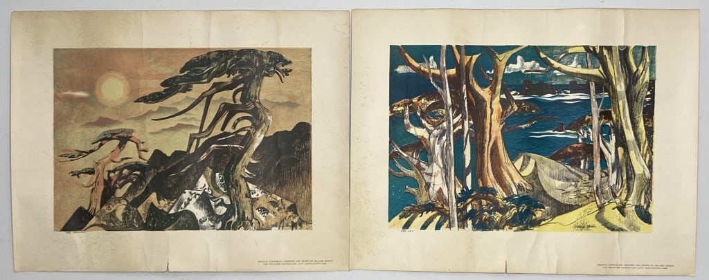 Millard Sheets Lithographs The Sea The Mountain Two lithographs of The Sea and The Mountain by (1 of 11)