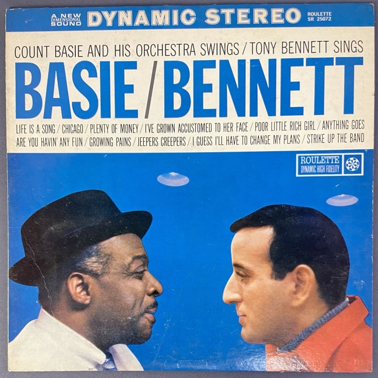 Count Basie & Tony Bennett Vinyl Record 1958 Basie/Bennett, Roulette Records SR 25072. Includes (1 of 7)