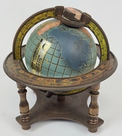 Vintage Jim Beam Zodiac Globe Decanter Rotates. Some small chips 8 inches tall 8 inches wide.