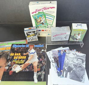 Tennis Collectors Lot Trading Cards Post Cards Magazines. 2 sports illustrated magazines from 1982.