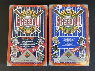 1992 Upper Deck Baseball Cards Sealed Boxes Two 6 x 2 x 9 inch boxes. Unopened.