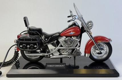 Vintage Harley Davidson Telephone Untested. Base measures 15 x 6 inches. 10 inches tall.