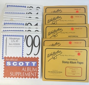Stamp Album Supplement Pages White Ace Scott 18 packets. See photos for item details. 10 x 12 x 3