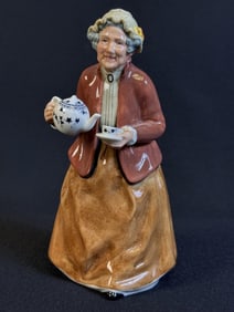 Royal Doulton Figurine HN 2255 Teatime 7.5 inches tall. No chips or cracks.