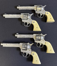 Vintage 1950s Nichols Stallion 38 Cap Gun Lot Some corrosion present. Many used cartridges included
