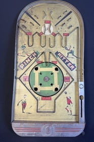 Pinch Hitter Pinball Baseball Game J&S 1930s Some tarnish and rust. Untested No balls or other