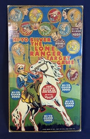 Vintage Marx Tin Litho Lone Ranger Target Game 27 x 16 inches.see photos for condition details.