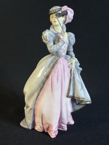 Royal Worcester Bone China Figurine Masquerade 8 inches tall by 5 inches wide. Good condition free