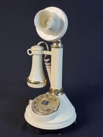 Vintage Candlestick Rotary Telephone 1973 12 inches tall. 6 inche wide base. Untested. Rotary