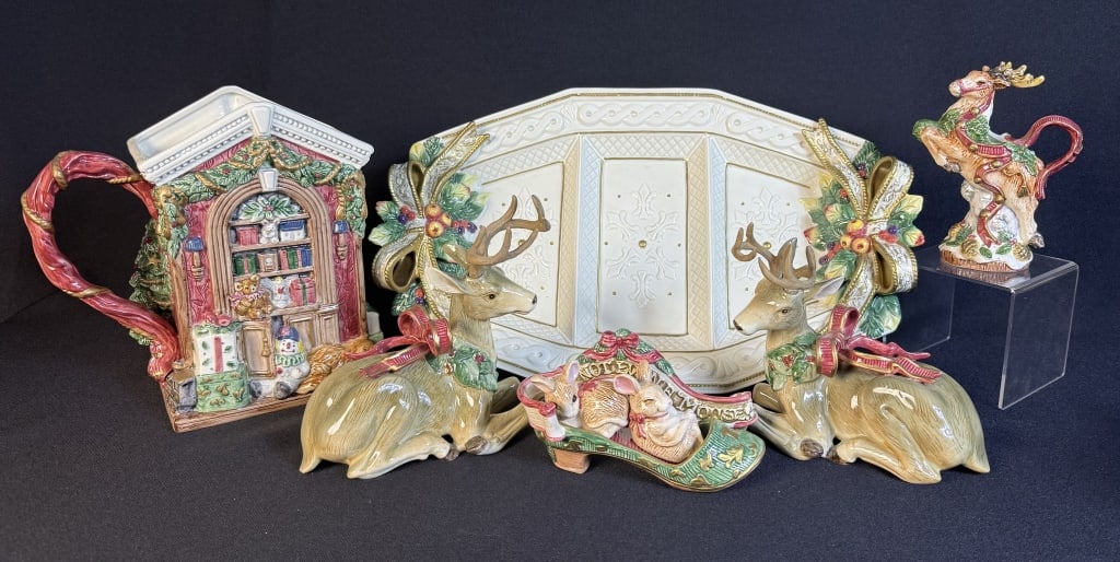 Fitz & Floyd Ceramic Holiday Christmas Lot 6 pieces see photos for items and condition details. 21 x (1 of 13)