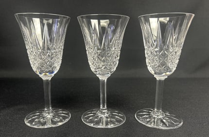 St. Louis Crystal Medium Red Wine Glasses 3 pc Glasses measure 7"