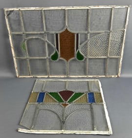 Antique Stained Glass Window Panels Larger pane measures