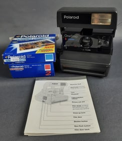 Vintage Polaroid One Step Close Up Camera & Film Camera and film not tested.