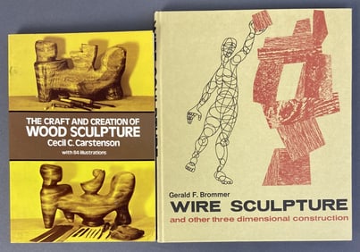 Wood and Wire Sculpture Books Set of Two The Craft and Creation of Wood Sculpture by Cecil C