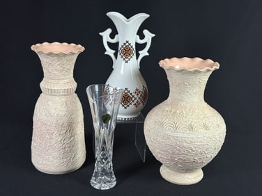 Vase Lot Waterford Crystal Marusia Ukrainian 4 vases see photos for item details. Good condition