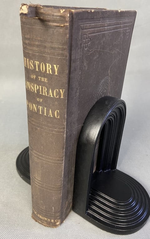 Antique Book History of the Conspiracy of Pontiac History of the Conspiracy of Pontiac and the War: History of the Conspiracy of Pontiac and the War of the North American Tribes by Francis Parkman Jr. Published by Little Brown and Company 1855. Staining to boards, tear at top of spine cover.