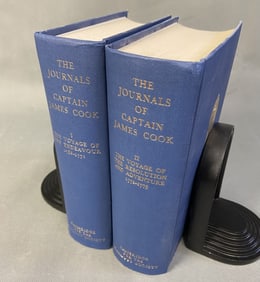 Journals of Captain James Cook Books Set of 2 The Journals of Captain James Cook volumes 1 and 2.