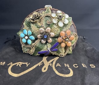 Mary Frances Gemstone Clutch & Dust Bag Mary Frances Gemstone Flowers Clutch with convertible strap