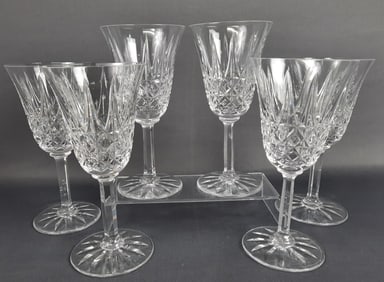 St Louis Crystal Tarn Goblets Set of 6 7.5 inches tall. Few scratches on the bottom of cups. No