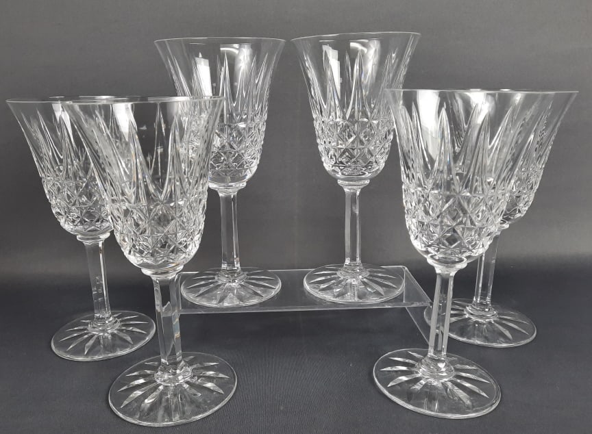 St Louis Crystal Tarn Goblets Set of 6 7.5 inches tall. Few scratches on the bottom of cups. No (1 of 15)