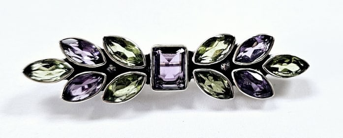Nicky Butler Sterling Peridot & Amethyst Brooch Brooch weighs 7.1 Grams