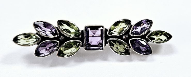 Nicky Butler Sterling Peridot & Amethyst Brooch Brooch weighs 7.1 Grams: Brooch weighs 7.1 Grams
